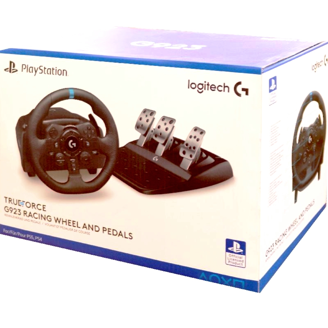 لوجيتيك جي 923 قوة المحاكاة الحقيقية  عجلة قيادة للالعاب مع الدواسات