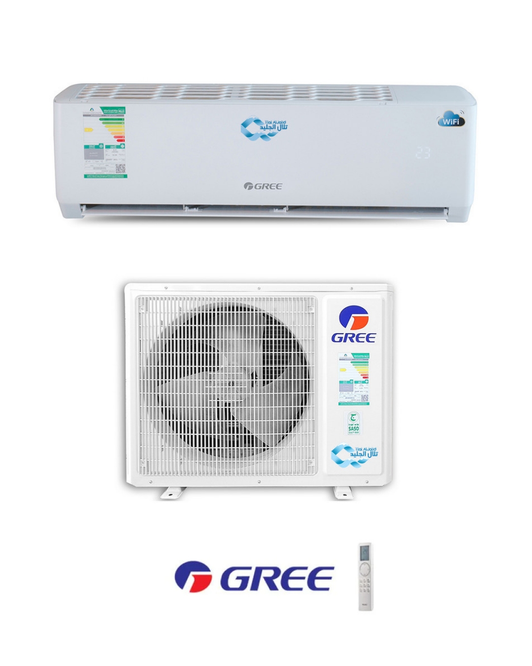 جري مكيف جداري 18500 وحدة بارد (ساخن وبارد)  ، واي فاي 